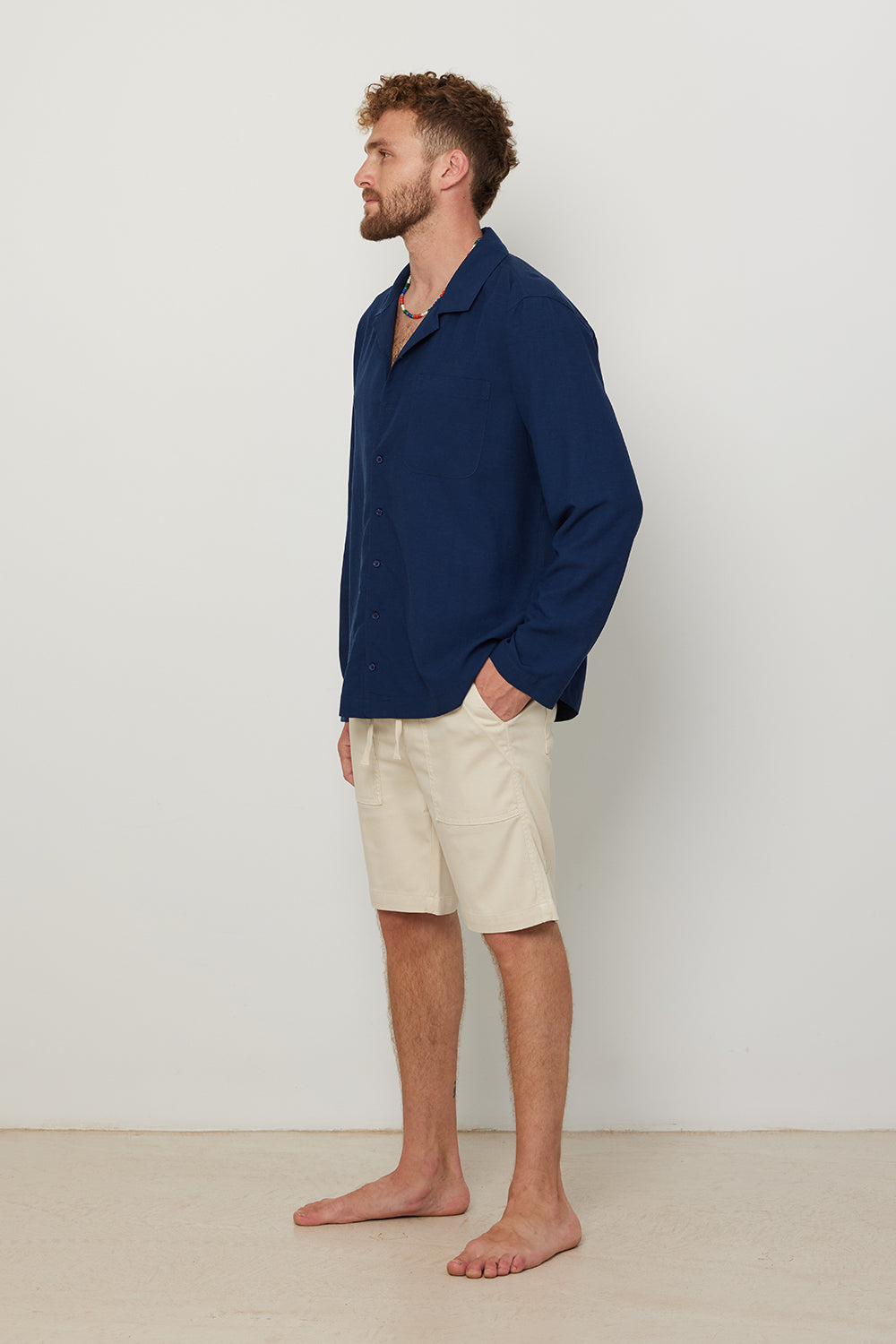 Long Sleeve Buttoned Shirt For Men Blue