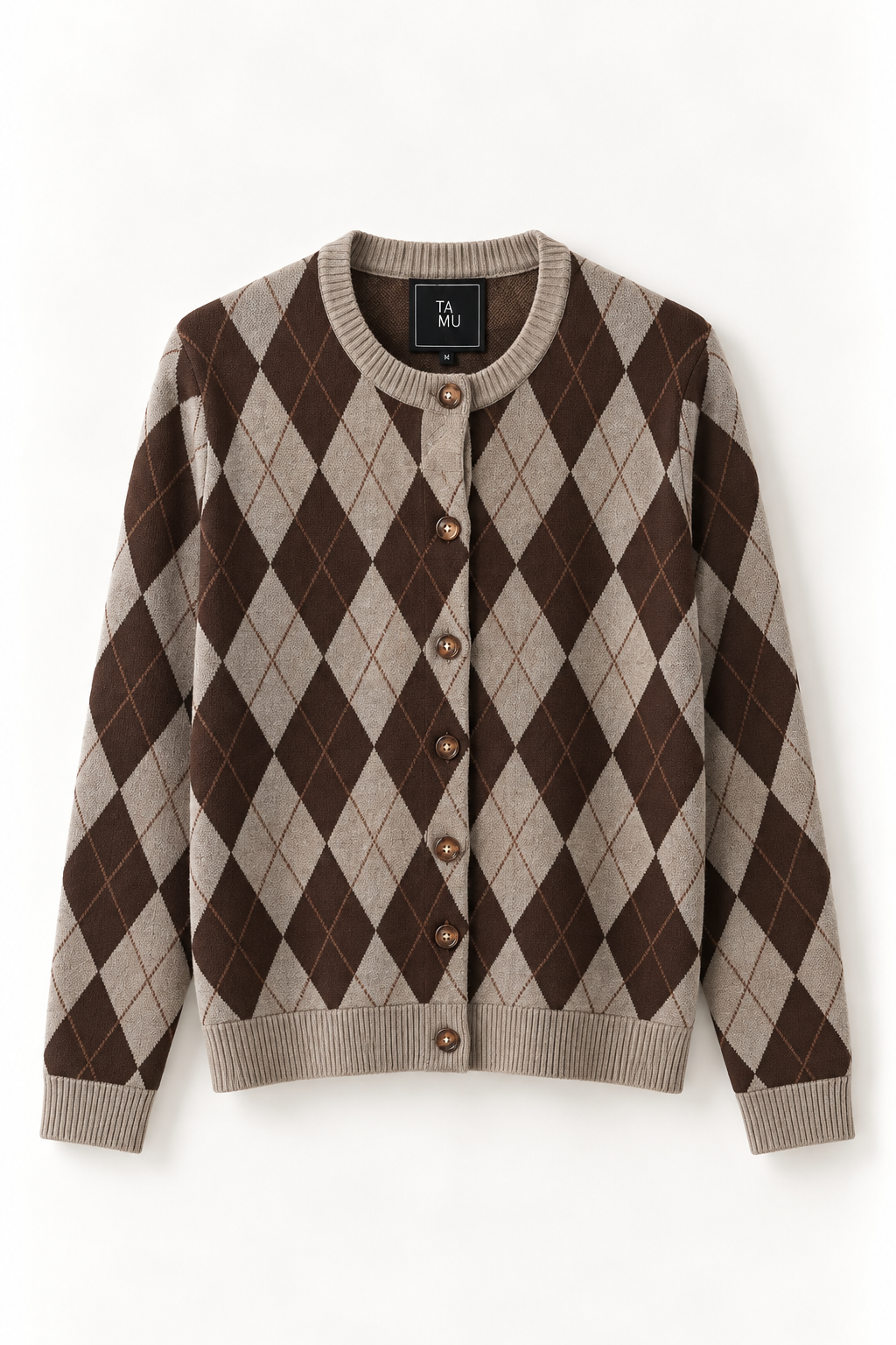 Noelle Argyle Cardigan Espresso