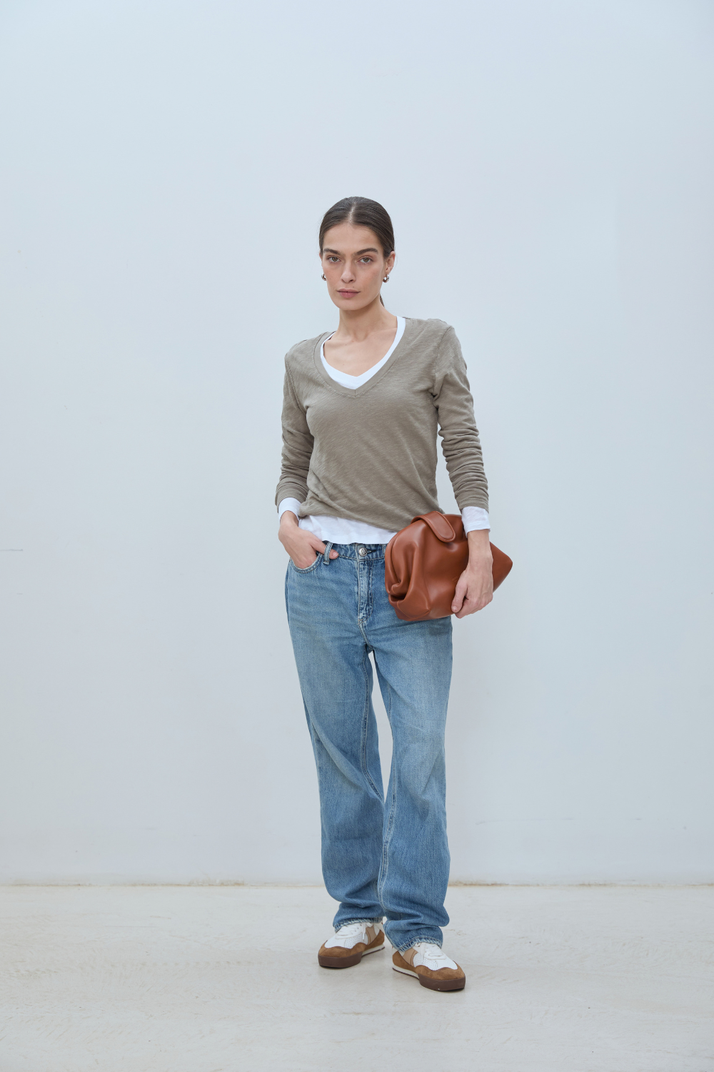 MICHAELA LONG SLEEVE T-SHIRT light khaki