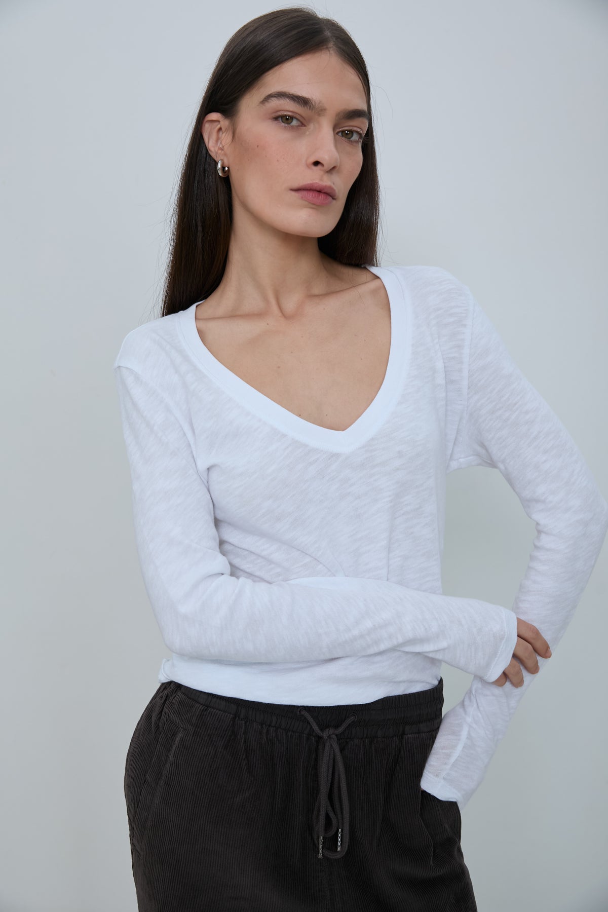 MICHAELA LONG SLEEVE T-SHIRT white