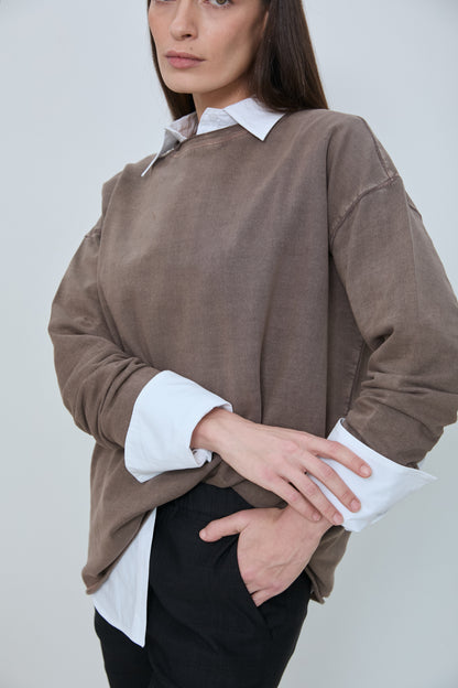 KLEE SWEATSHIRT WASHED MOCHA
