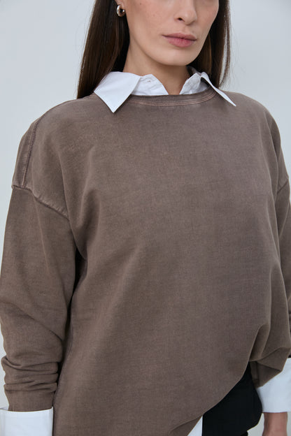KLEE SWEATSHIRT WASHED MOCHA