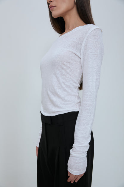 AGNES LONG SLEEVE T-SHIRT white