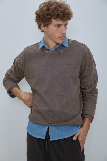 KLEE SWEATSHIRT WASHED MOCHA