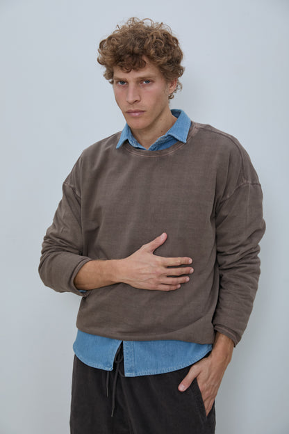KLEE SWEATSHIRT WASHED MOCHA