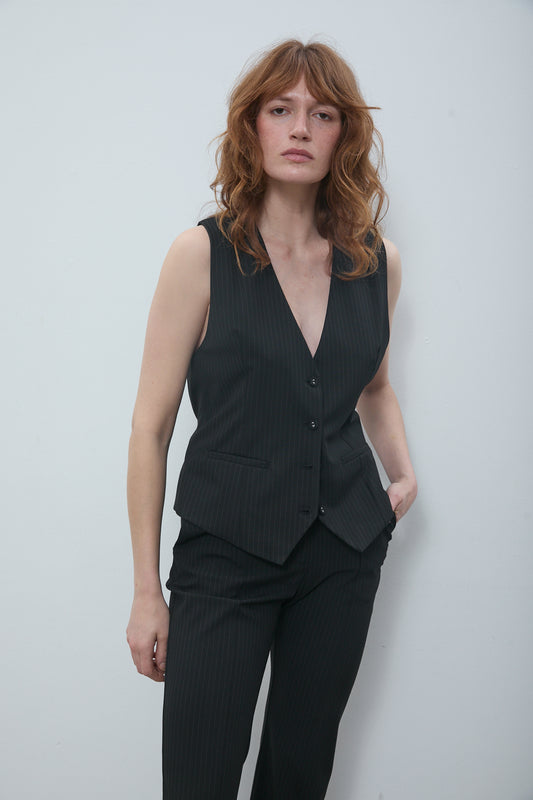 Ticho Pants Black Pinstripe