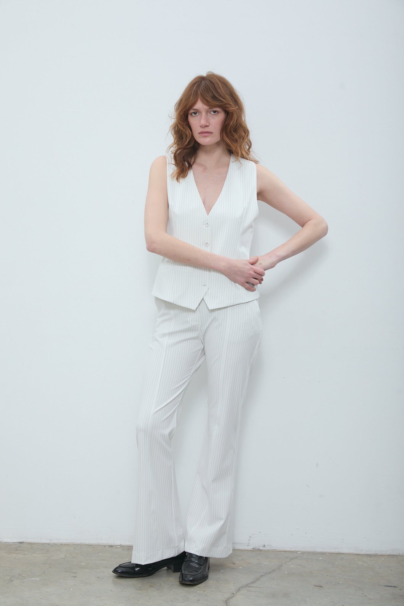 Ticho Pants White Pinstripe