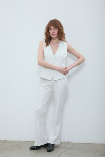 Ticho Pants White Pinstripe