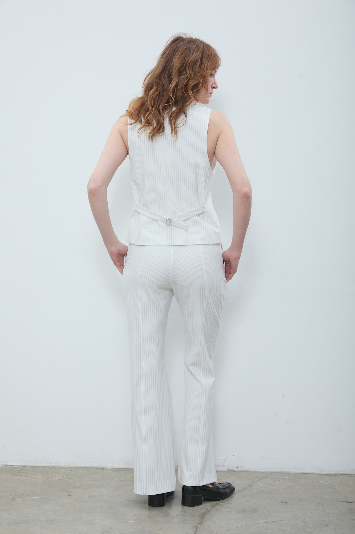 Ticho Pants White Pinstripe