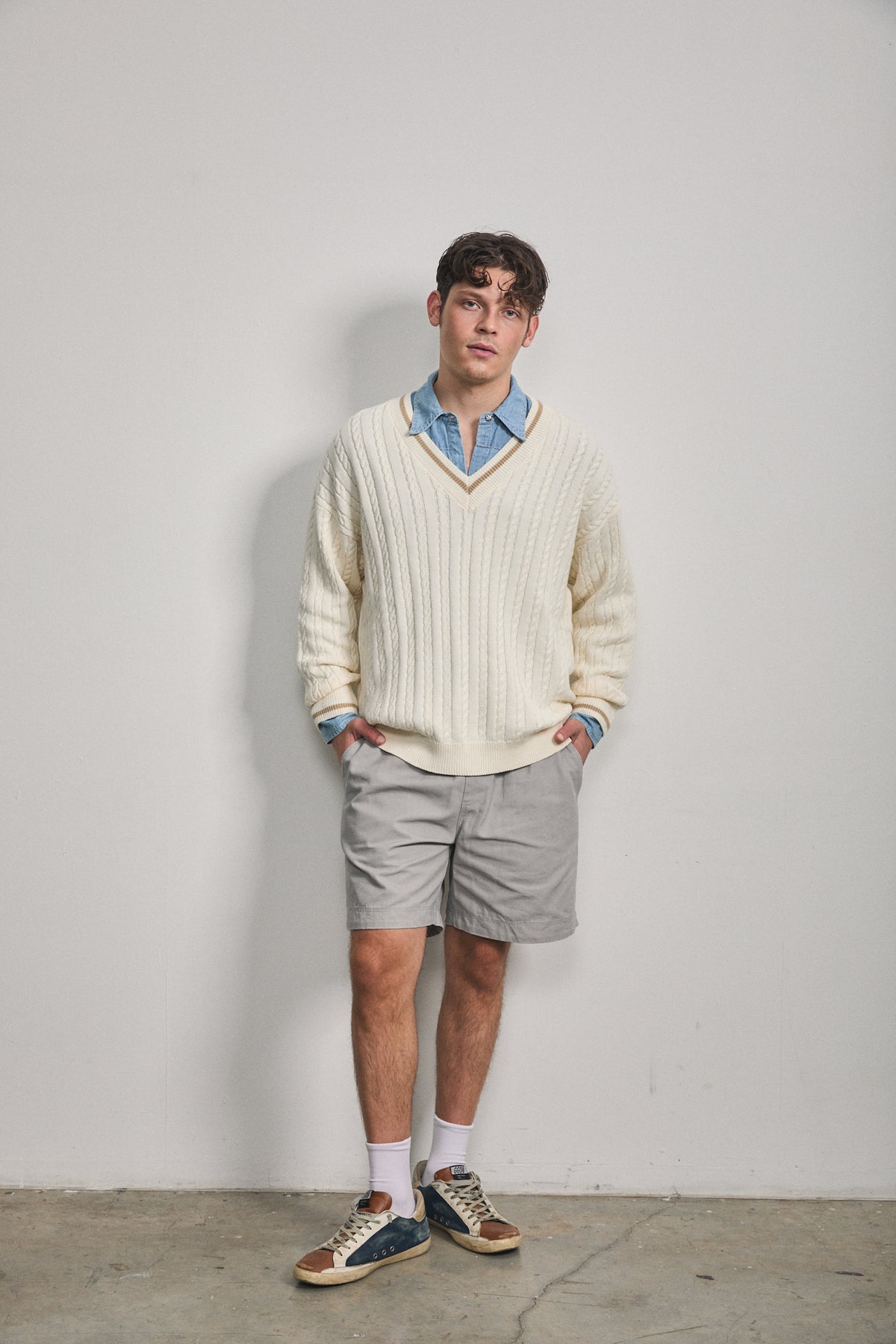 Solene Cable Knit Sweater Cream