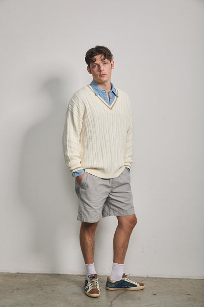 Solene Cable Knit Sweater Cream