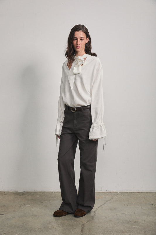 Colette Tie Shirt White