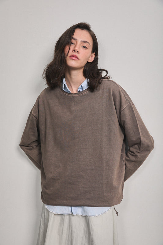 KLEE SWEATSHIRT WASHED MOCHA