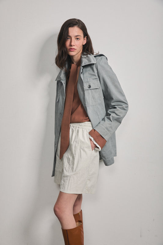 ETELLE NYLON BERMUDA SHORTS STONE