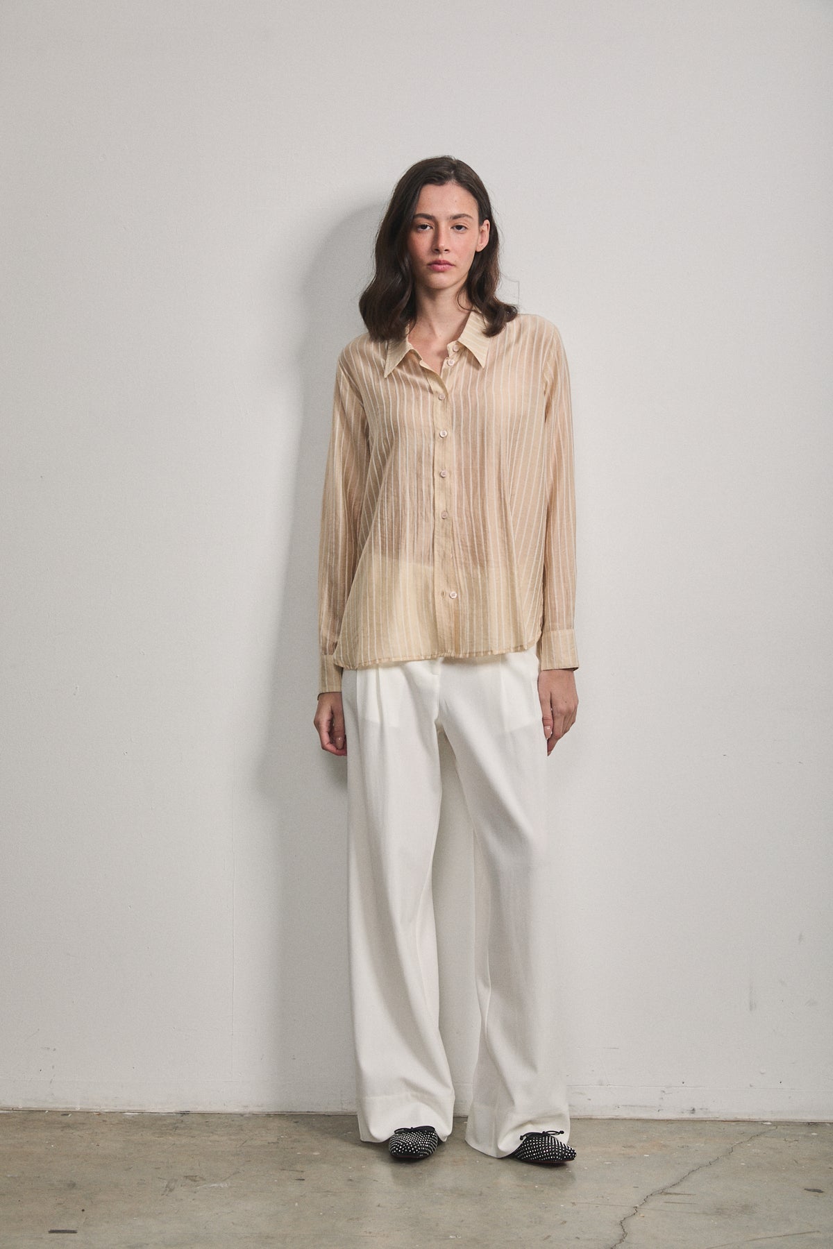 Adelle Striped Shirt Cream