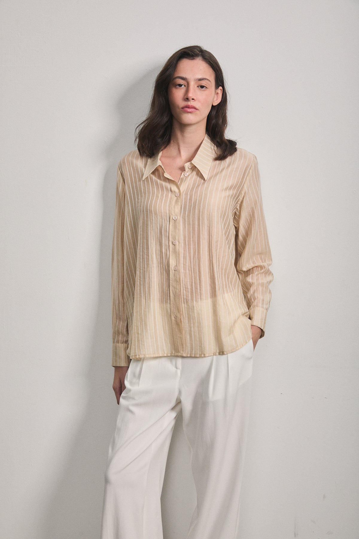 Adelle Striped Shirt Cream