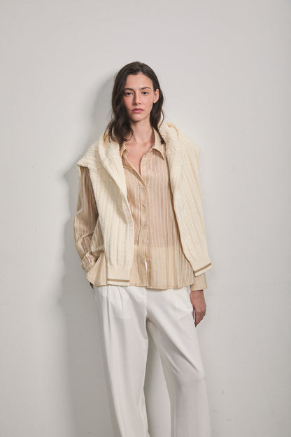 Adelle Striped Shirt Cream