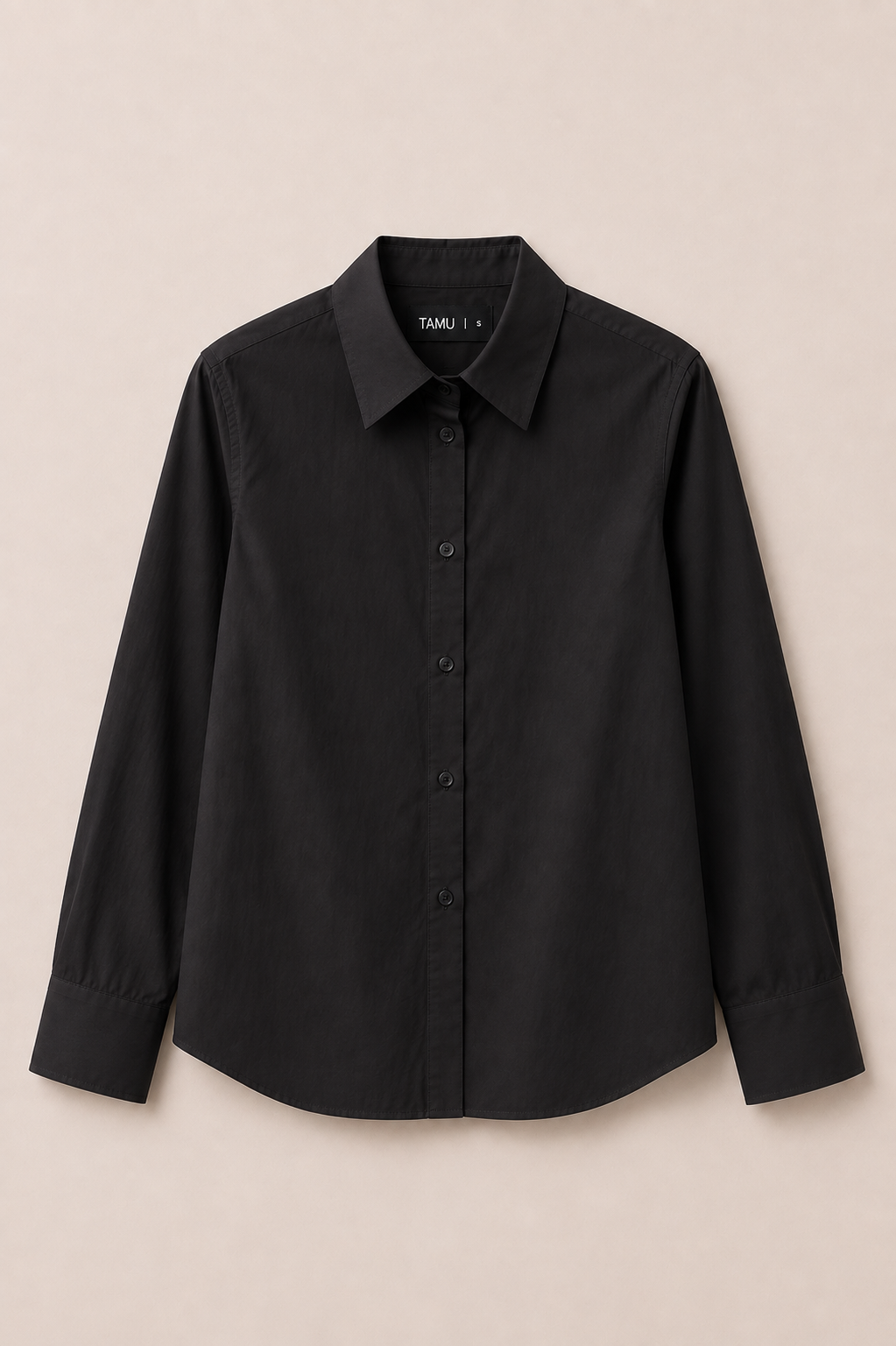 Crisp Cotton Shirt Black