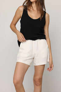 Short Pants Linen Style White