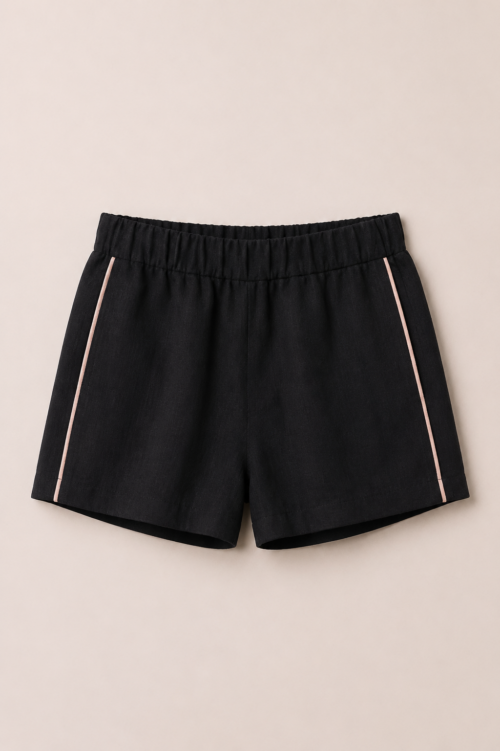 Relaxed linen shorts black
