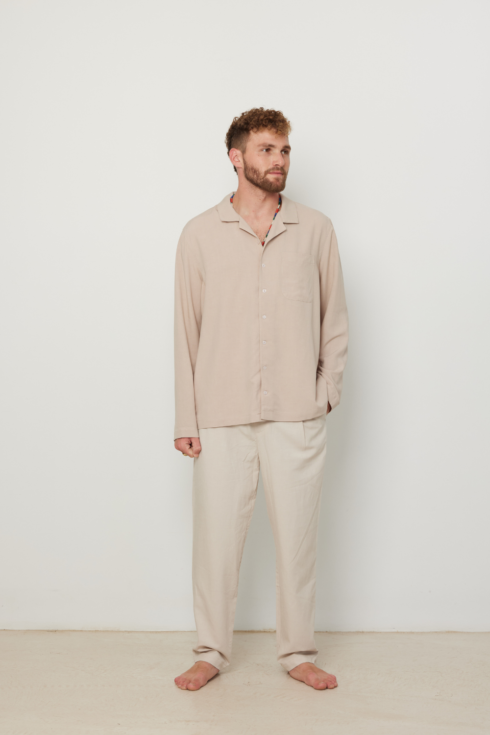 Relaxed Pocket Shirt Beige