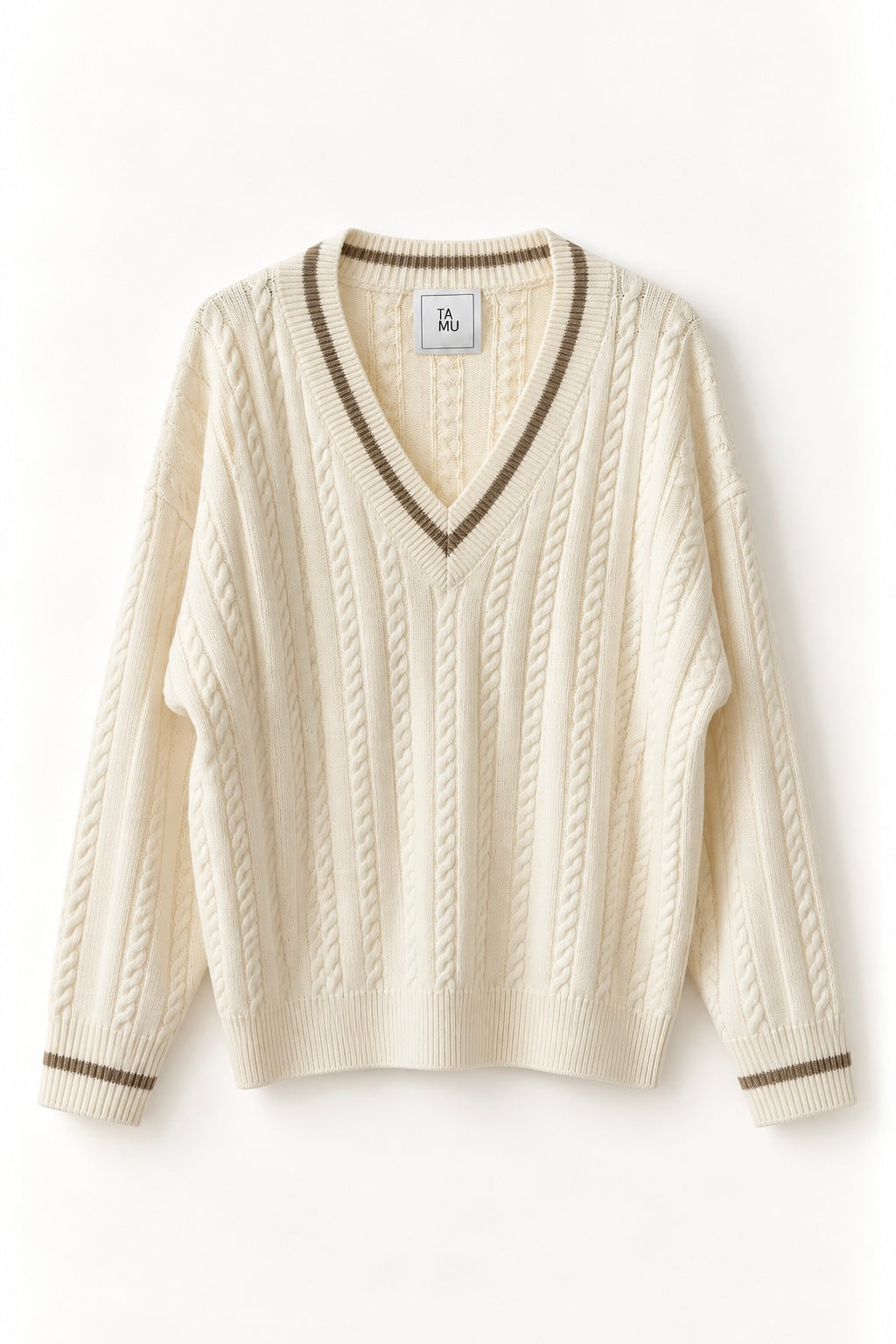 Solene Cable Knit Sweater Cream