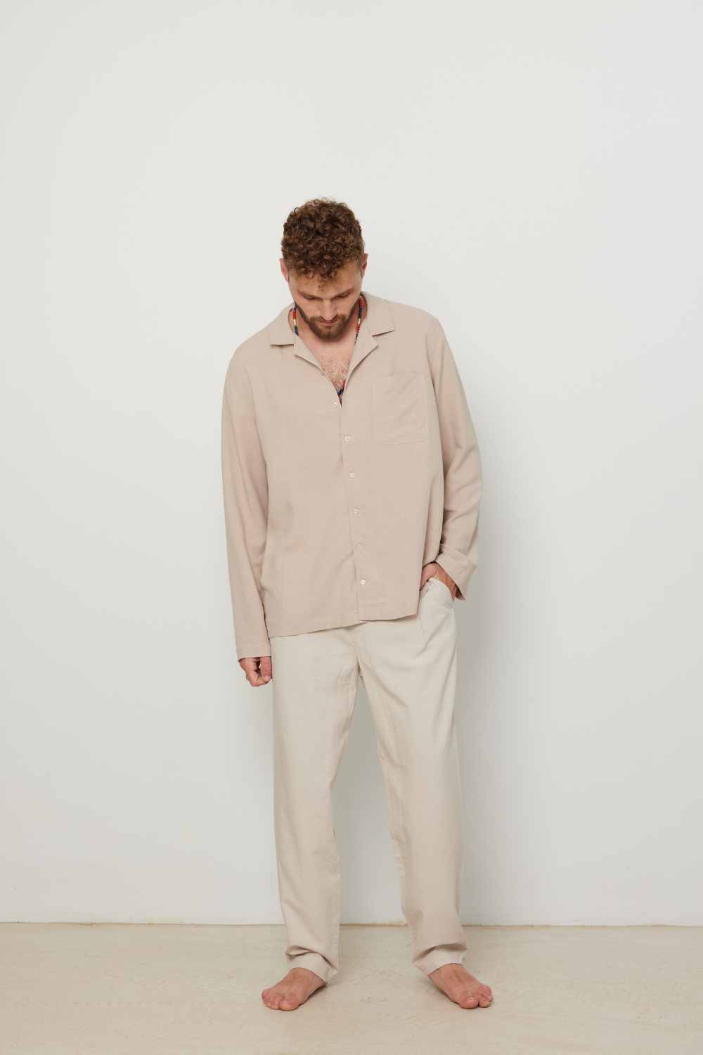 Relaxed Pocket Shirt Beige