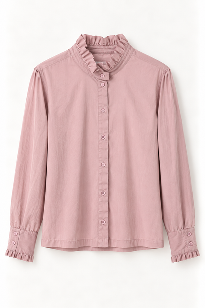 Alma Ruffle Shirt dusty pink