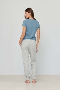 Linen Style T-Shirt Blue
