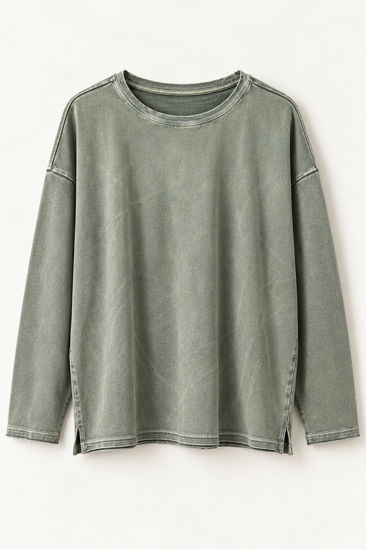 KLEE SWEATSHIRT WASHED KAHKI