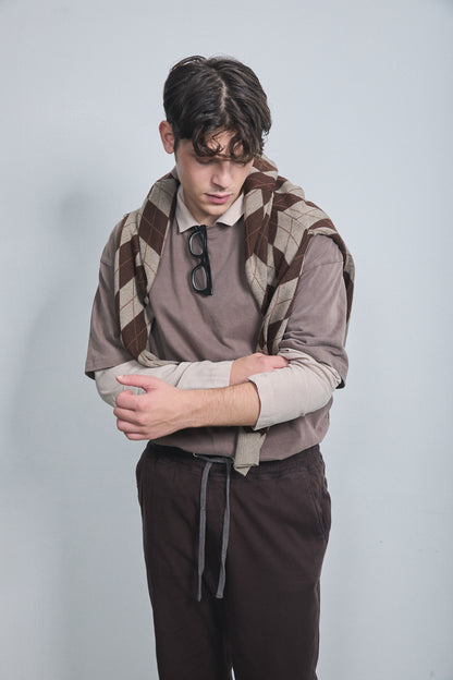 Noelle Argyle Cardigan Espresso