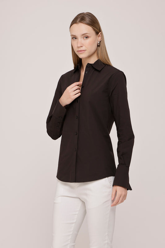 Black Long Sleeve Buttoned Shirt