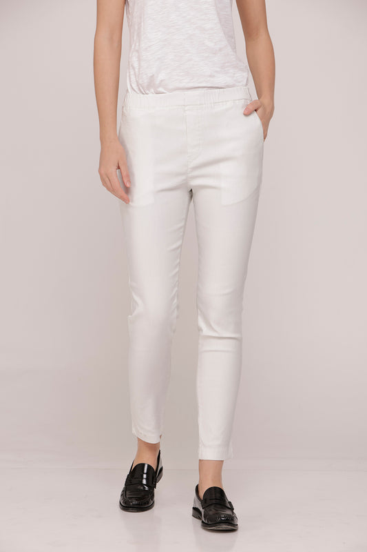 Classic White With Beige Stripes Pants
