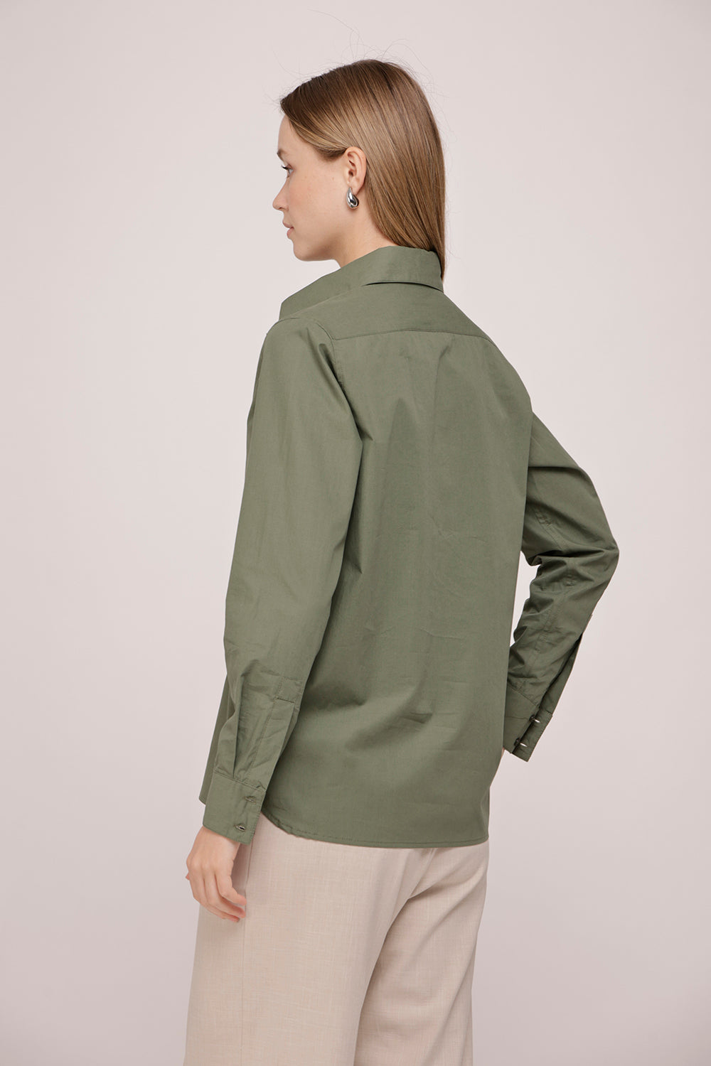 Green Long Sleeve Buttoned Shirt