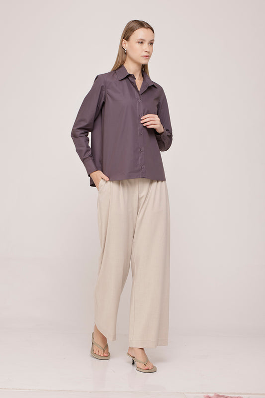 Purple Long Sleeve Buttoned Shirt