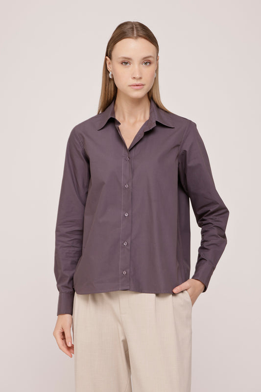 Purple Long Sleeve Buttoned Shirt