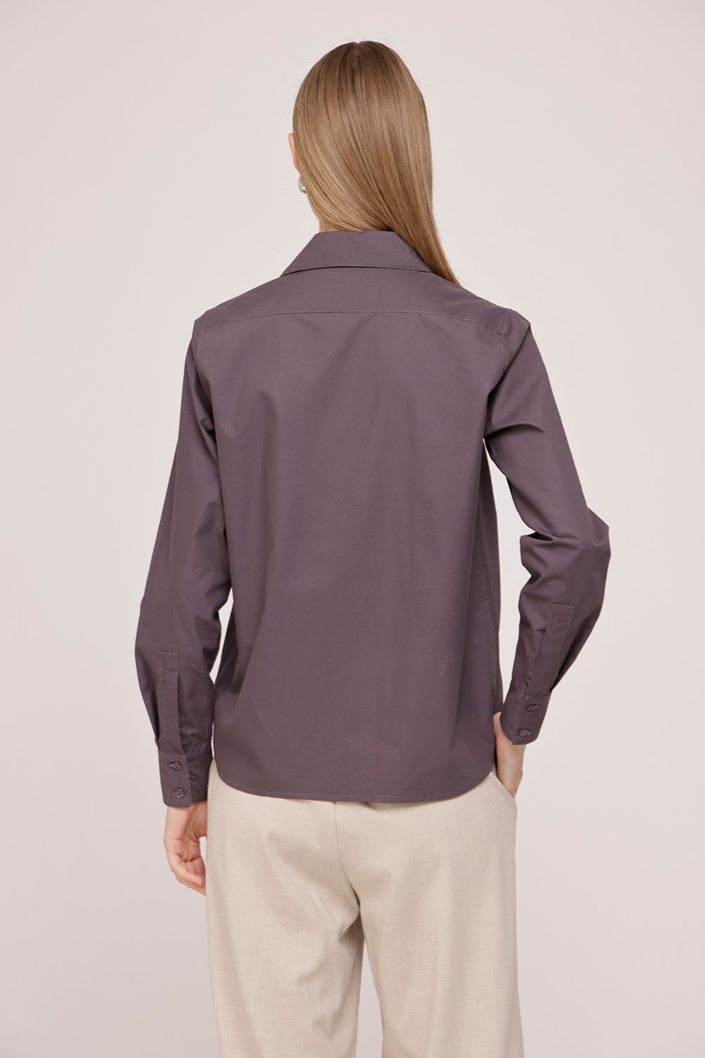Purple Long Sleeve Buttoned Shirt