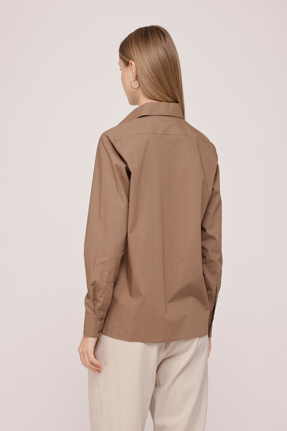 Brown Long Sleeve Buttoned Shirt