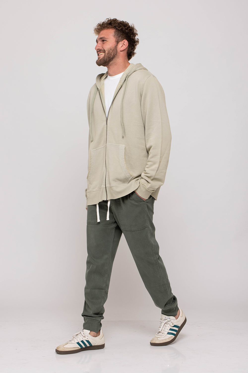 Men Hoodie Khaki