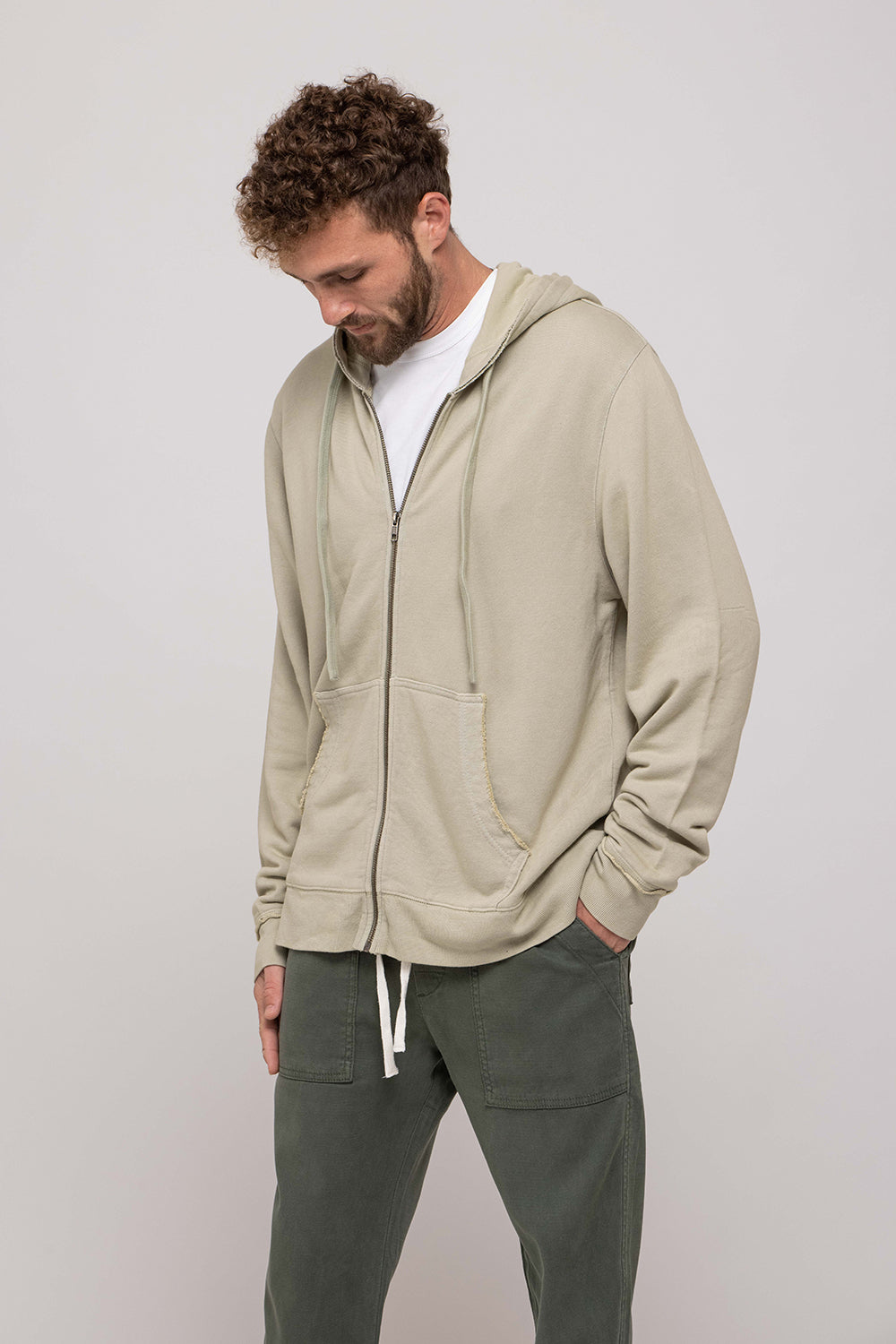 Men Hoodie Khaki