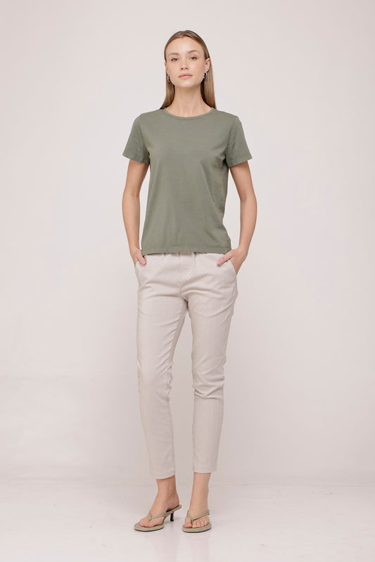 Classic White With Brown Stripes Pants