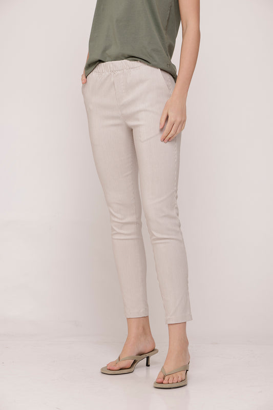 Classic White With Brown Stripes Pants