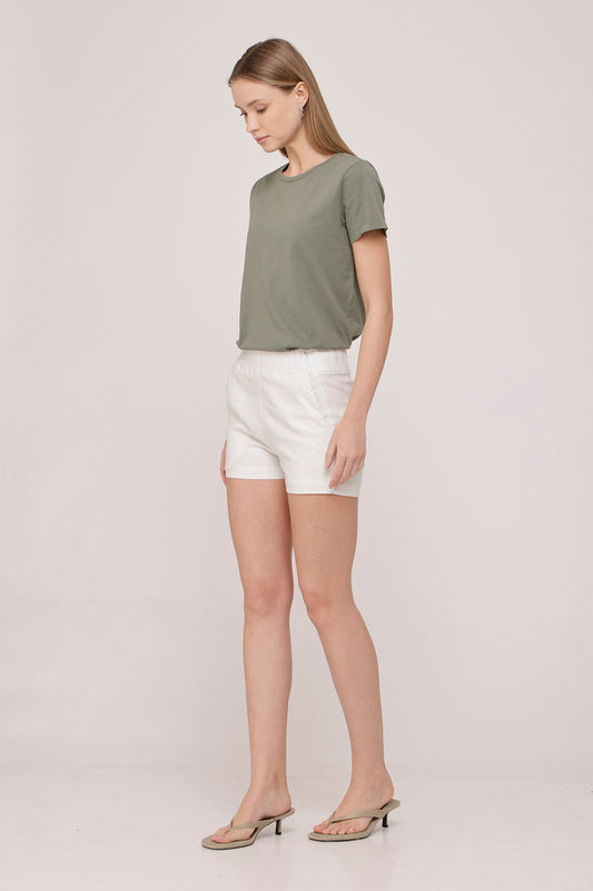 Woman Short Pants White Stripes