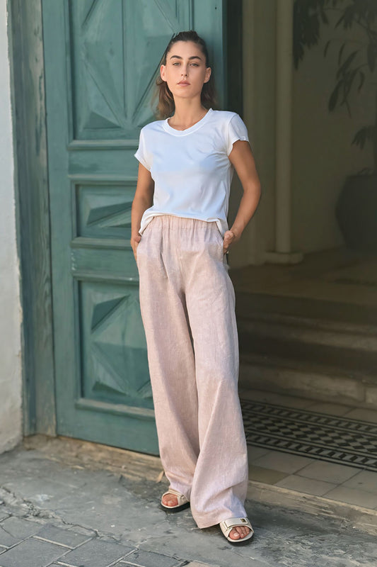 Pants Linen Style Pink