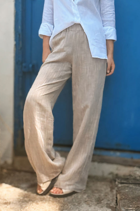 Pants Linen Style Brown