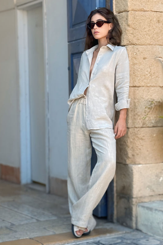Pants Linen Style Beige