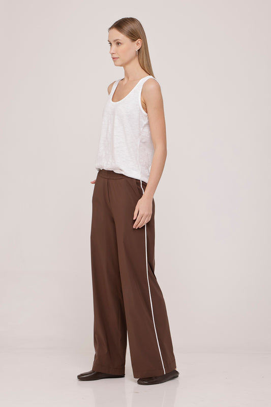 Danny Wide Pants Dark Brown