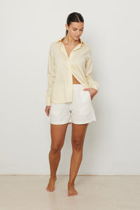 Yellow And White Long Sleeve Buttoned Shirt