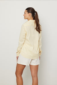 Yellow And White Long Sleeve Buttoned Shirt