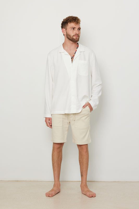 Long Sleeve Buttoned Shirt For Men White